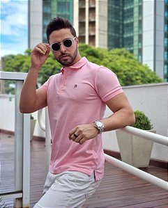 Camisa Gola Polo Rosa Claro