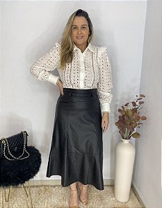 Saia Midi Couro Firenze