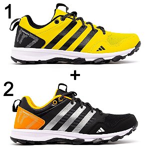 tenis adidas preto com laranja