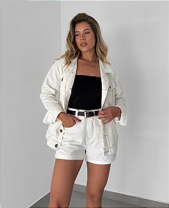 Jaqueta Retrô Jeans off white