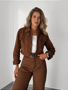 Jaqueta jeans marrom