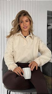 Blusa Over Moletom Polo | Flanelada