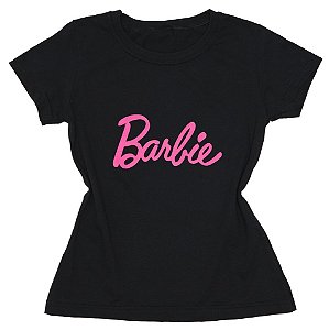 T-Shirt verão Feminina Adulta camiseta Preta Barbie