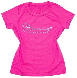 T-Shirt verão Feminina Adulta camiseta Pink Strong