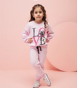 Conjunto Inverno  moletom feminino infantil  Rosa Bebê Coala