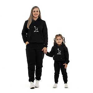 Conjunto Moletom Inverno C/Capuz  Mãe e Filha Snoop