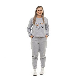 Conjunto Inverno moletom peluciado feminino adulto mescla forgiven