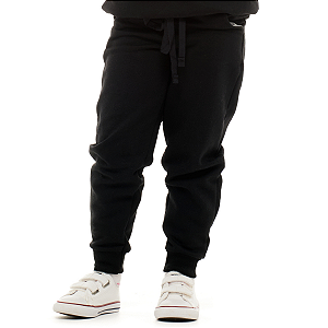Calça grossa de Moletom Pelúciado quentinho na cor Preto unisex