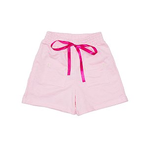 Shorts Bolso Quadrado Feminino Adulto Rosa Bebê