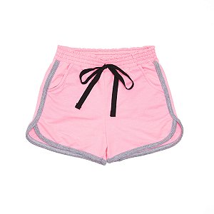 Shorts Boxer Bolso Lateral Feminino Adulto Rosa Neon