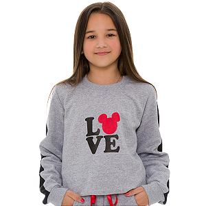 Casaco Recorte Para Meninas Cor Mescla Love