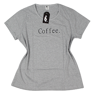 T-Shirt verão Feminina Adulta camiseta Mescla Coffee