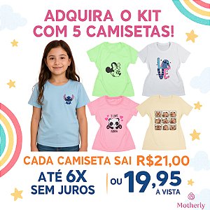 KIT 5 CAMISETAS INF/JUVENIL – Apenas R$21 cada