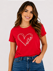 Camiseta Feminina Vermelha Mother em 100%Algodão 30.1