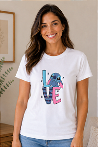 Camiseta ADULTA branca Stitch