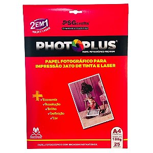 Papel Fotográfico A4 180g Inkjet e Laser
