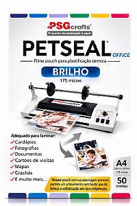 PETSeal Brilho A4 – Laminação a Quente | Pacote com 100 Lâminas