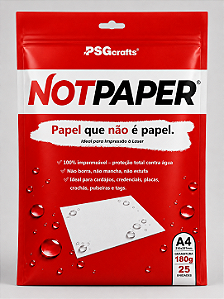 Papel Sintético Notpaper ,laser 180g A4 25 folhas psgcrafts