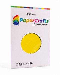 Papel Especial PaperCrafts ORANGE YELLOW AMARELO ALARANJADO 180g A4 20 folhas