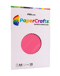 Papel Especial PaperCrafts (NEON PEACH RED) ROSE NEON 180g A4 20 folhas