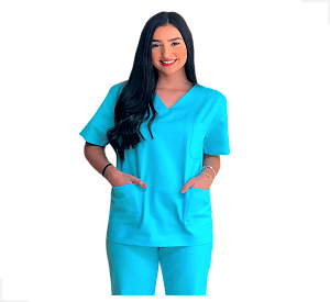Conjunto Pijama Cirúrgico Azul Turquesa Unissex