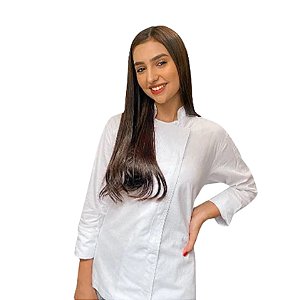 Dólmã de Zíper Branca Unissex