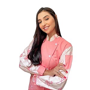 Dólmã Rosa Manga Longa