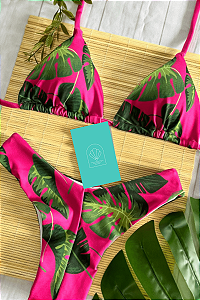 Biquíni Lila Pink Folhas
