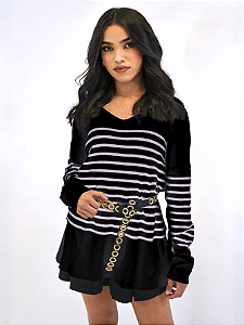 Blusa Suéter Tricot Listrado