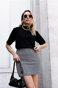 T-Shirt de Algodão Gola Alta