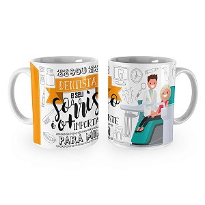 Caneca Dentista Masculino Profissão Cartoon