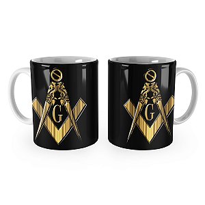 Caneca Maçonaria Maçom Compasso Esquadro Mod 1