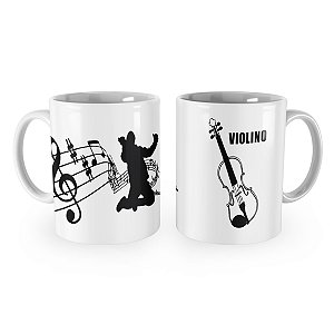 Caneca Violino Instrumento Musical Violinista Mod 1