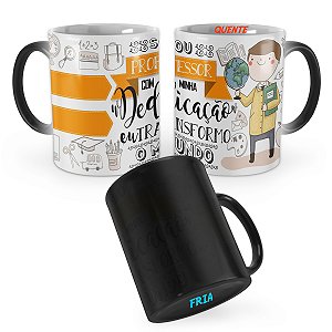Caneca Mágica Professor Profissão Cartoon