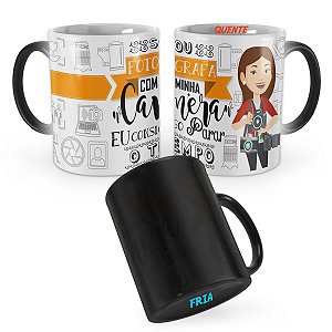 Caneca Mágica Fótografa Profissão Cartoon
