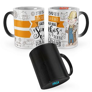 Caneca Mágica Engenheiro Profissão Cartoon