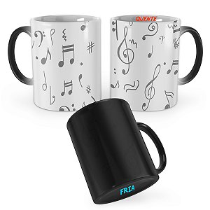 Caneca Mágica Símbolos Musicais Partitura