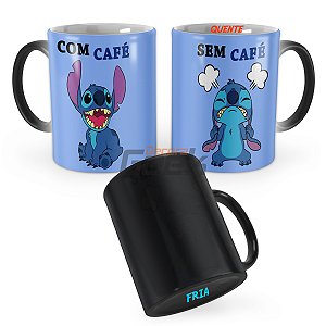 Caneca Mágica Lilo Stitch Com Café Sem Café Disney Mod 2