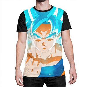 Camiseta Goku God Azul Dragon Ball