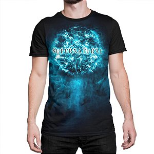 Camiseta Supernatural Simbolo Chamas Azul