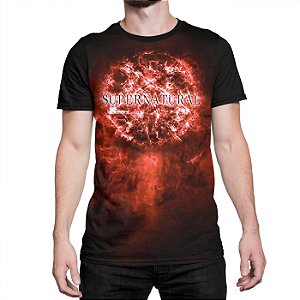 Camiseta Supernatural Simbolo Chamas Vermelho