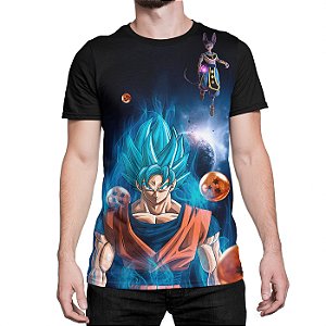 Camiseta Goku God Azul Universe Dragon Ball