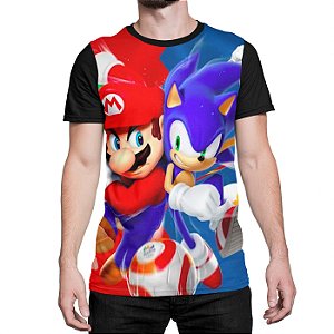 Camiseta Mario e Sonic