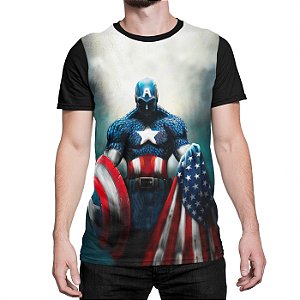 Camiseta Capitão América Bandeira EUA