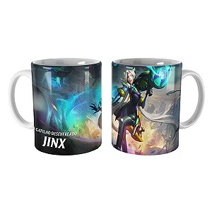 Caneca Jinx Felina de Batalha League of Legends Lol