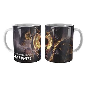 Caneca Malphite Estrela Negra de Prestígio League of Legends