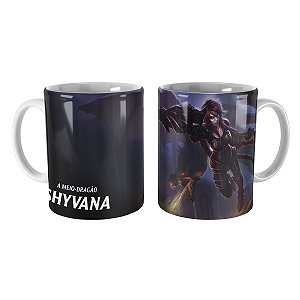 Caneca Shyvana de Armadura de Ferro League of Legends Lol