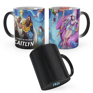 Caneca Mágica Caitlyn Curtindo o Verão League of Legends Lol