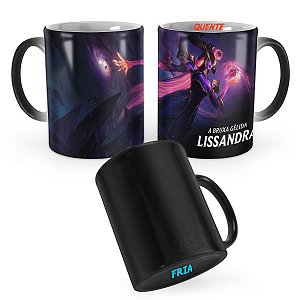 Caneca Mágica Lissandra Cosmos Negro League of Legends Lol