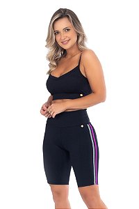 Bermuda Fitness Feminina Ciclista Listra Lateral